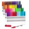 Shuttle Art 60 Colors Permanent Markers, Fine Point, Assorted Colors, Works on Plastic,Wood,Stone,Metal and Glass for Doodling, Coloring, Marking